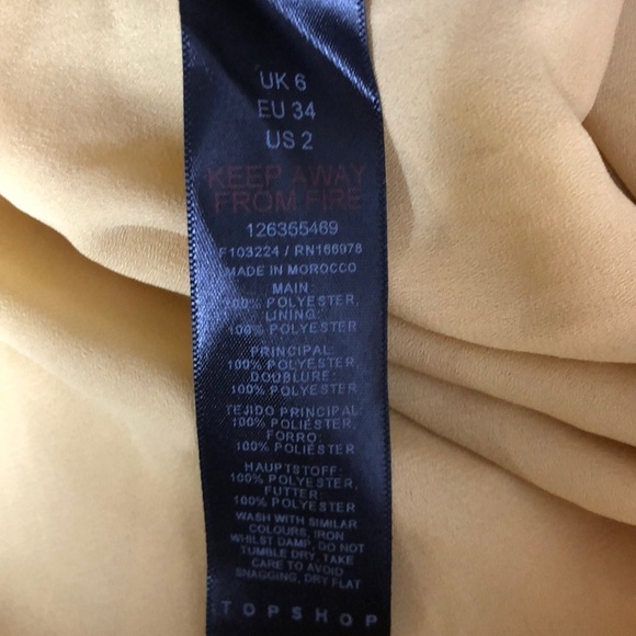 Topshop Dress Floral Print Cut Out Tie Neck Chuck On Ruffle Mini Yellow Black 2 - Picture 11 of 12